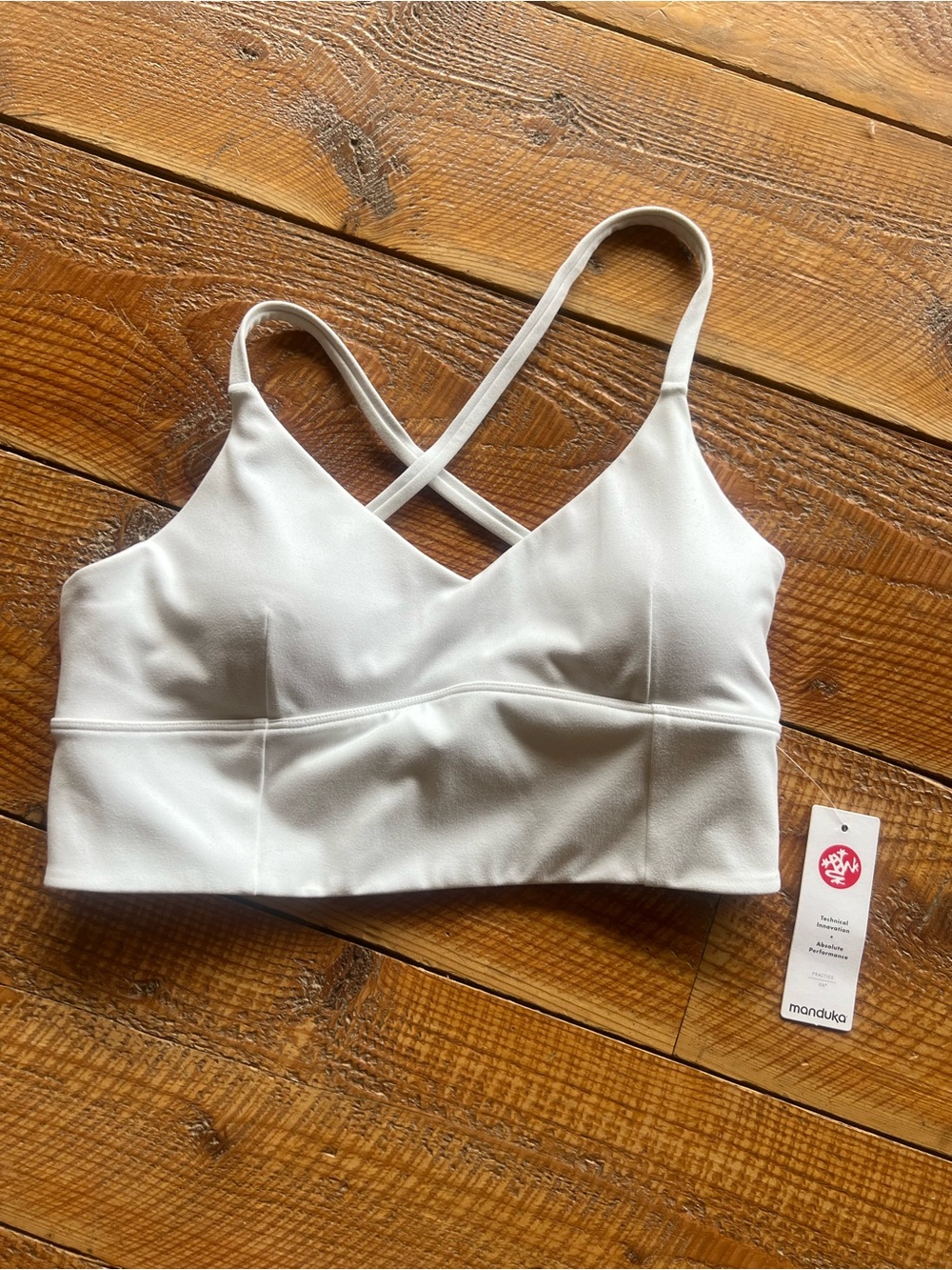NWT manduka Essence Bra - White